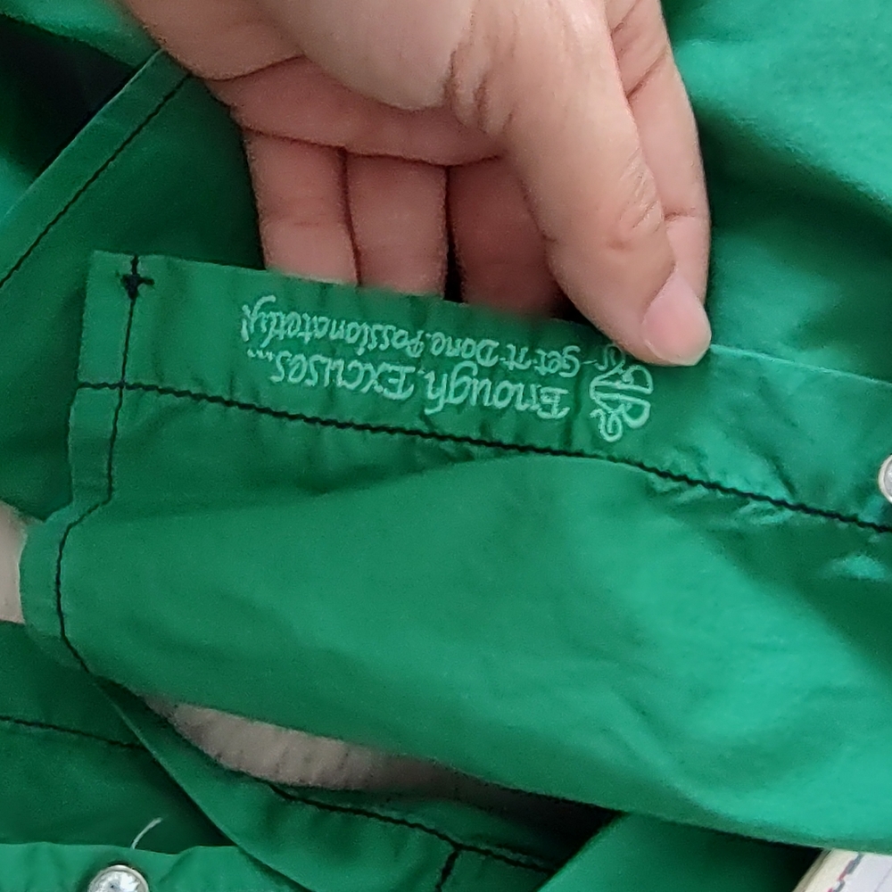 Green rhinestone sequenced roar button down - Picture 6 of 14